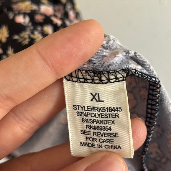 Ultra Flirt Black Floral Mini Dress Stretch Soft Comfy Spring Casual XL - Picture 3 of 4